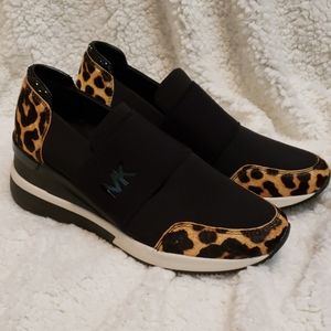 Michael kors leopard tennis shoes